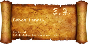 Babos Henrik névjegykártya