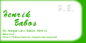 henrik babos business card